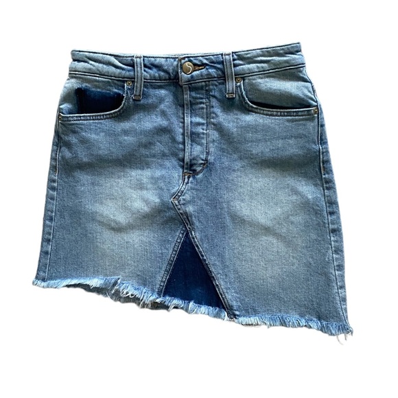 Joe’s Jeans | Denim asymmetrical distressed jean mini skirt - Picture 1 of 8